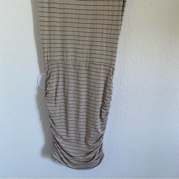 Prana Women's Tan Brown Striped Foundation T-Shirt Dress Size Small - Picture 5 of 6